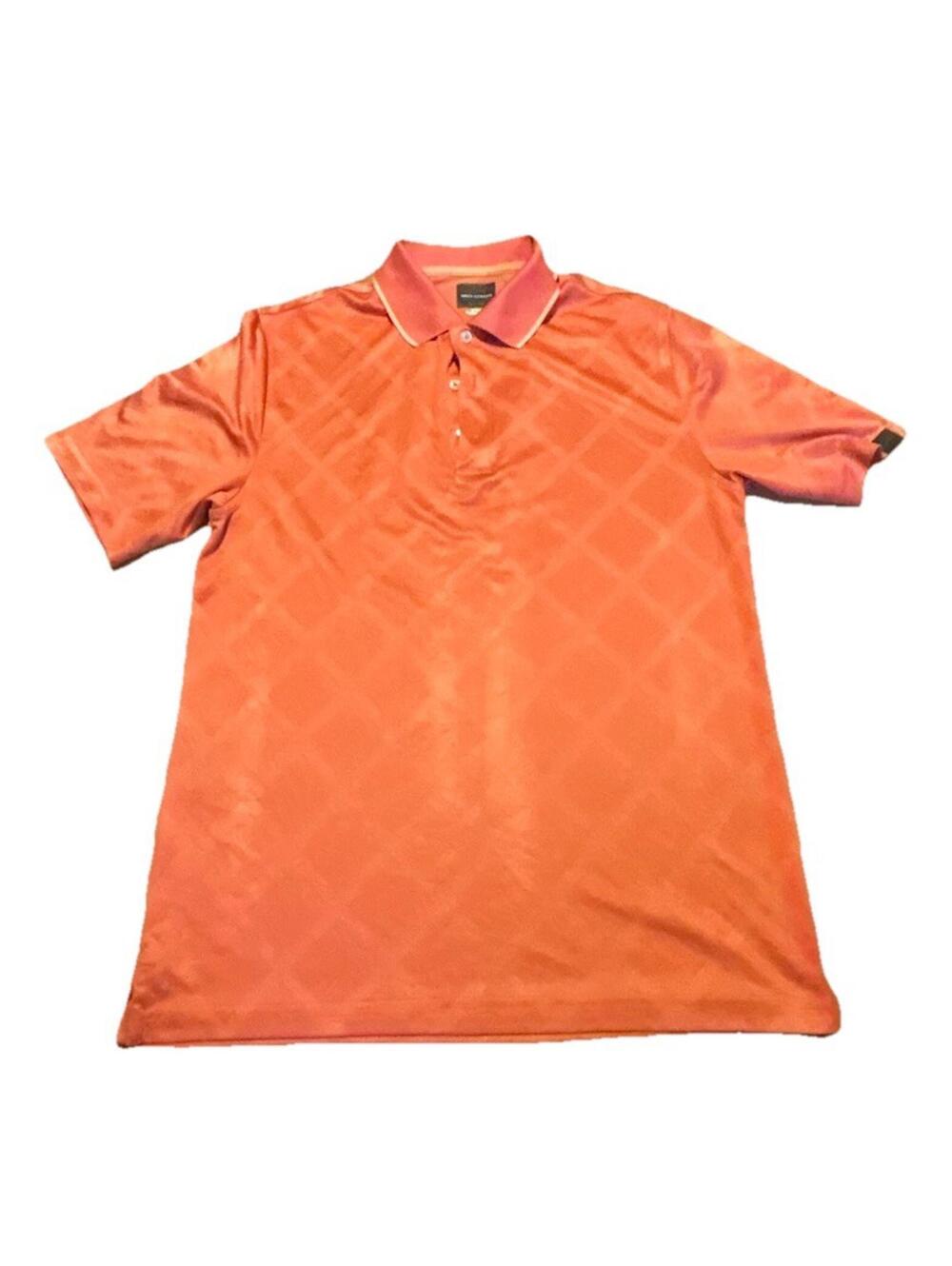 Greg Norman Polo Shirt Mens Small Orange Golf Play Dry Performance Short Sleeve